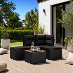 Specifications of 5 Piece Outdoor Garden Sofa Set - Black