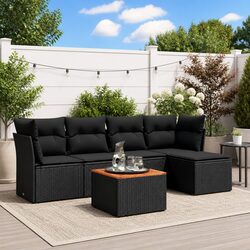 Specifications of 6-Piece Black Outdoor Sofa Set