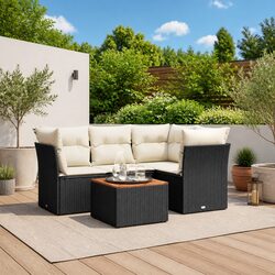 5 Piece Garden Sofa Set - Dimensions and Materials Included