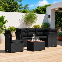 Specifications of 6 Piece Modular Garden Sofa Set - Black
