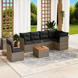 Specifications of 7 Piece Grey Garden Sofa Set