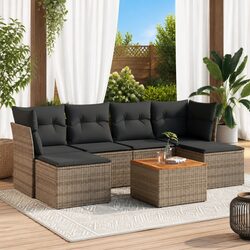7 Piece Garden Sofa Set Specifications – Grey with Cushions