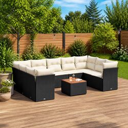 Specifications of 10-Piece Modular Garden Sofa Set in Black
