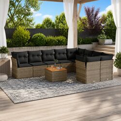 Specifications of a 10-Piece Grey Outdoor Sofa Set