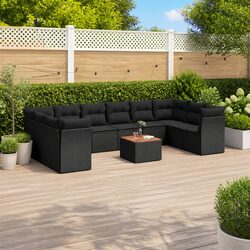 Garden Sofa Set - 11 Pieces of Black Outdoor Furniture
