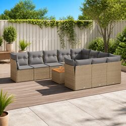 Factual Overview: 11 Piece Modular Garden Sofa Set in Beige