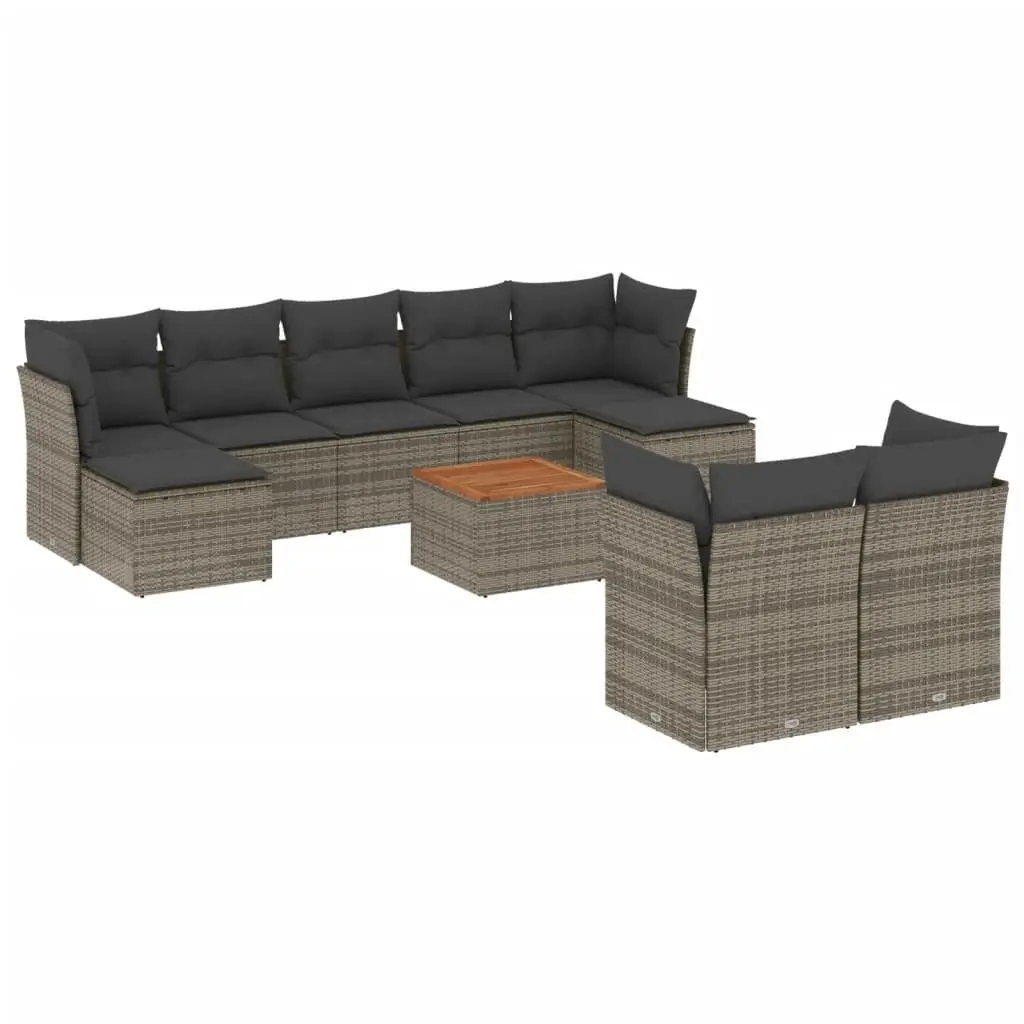 Garden Sofa Set Outdoor Furniture Modular Grey 10 Piece