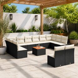 Detailed Specs of 13-Piece Black Modular Garden Sofa Set