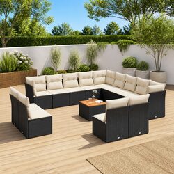 14 Piece Black Garden Sofa Set: Specs and Features