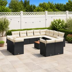 Garden Sofa Set 13 Piece Outdoor Furniture Patio Black Rattan Modular Lounge