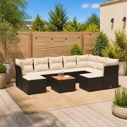 Specifications of 10 Piece Black Garden Sofa Set
