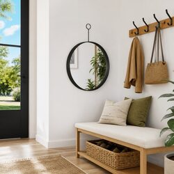 Specifications for Black Round Hanging Wall Mirror 30 cm