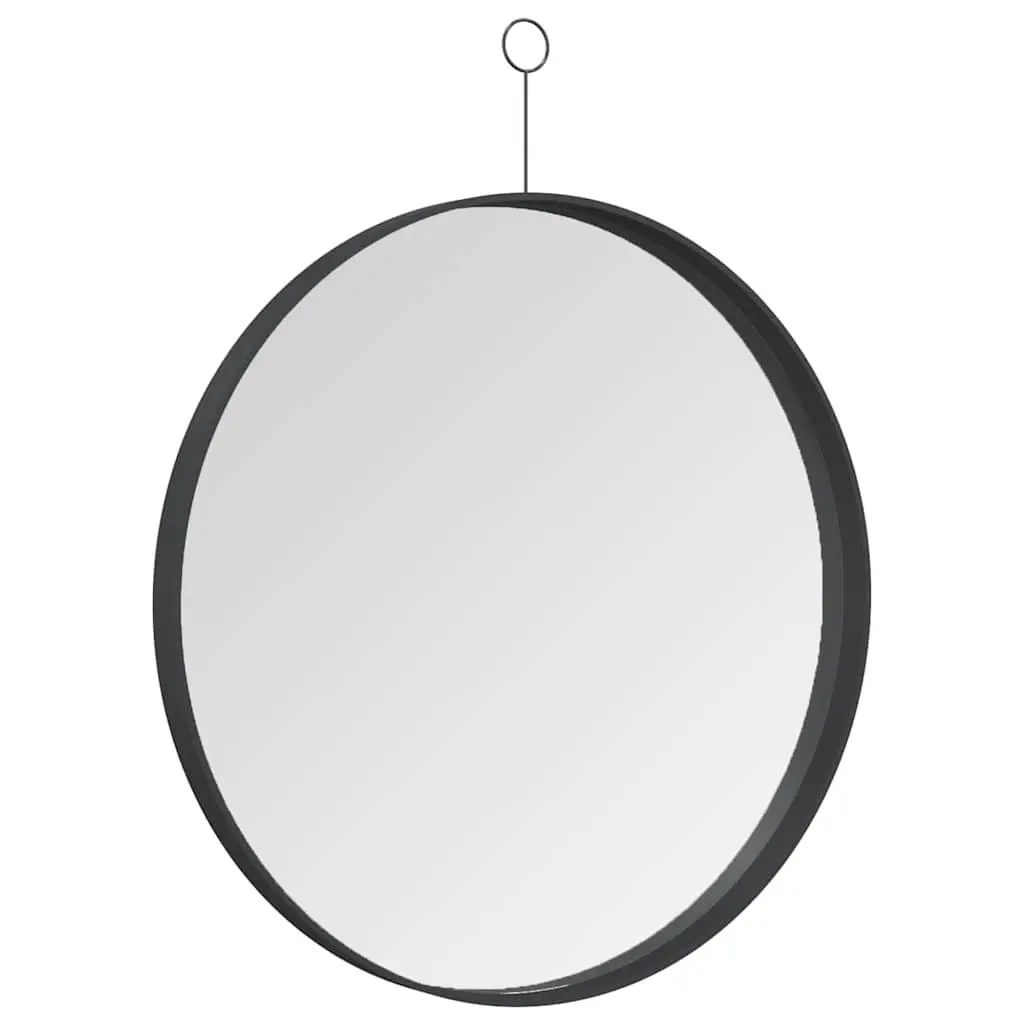 Hanging Wall Mirror Home Use Black Round 50cm Diameter