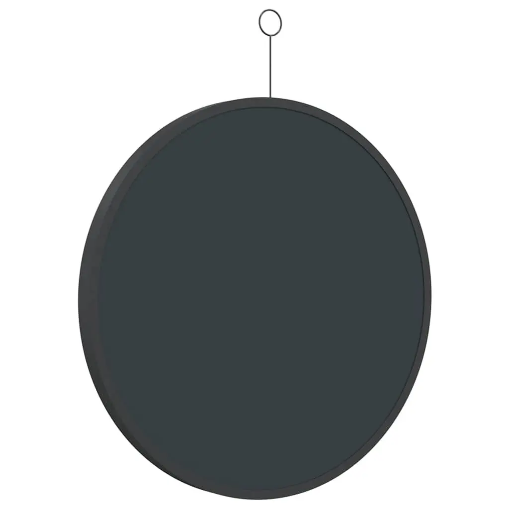 Hanging Wall Mirror Home Use Black Round 50cm Diameter