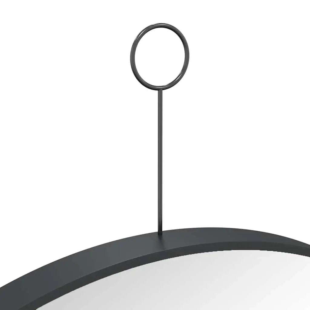 Hanging Wall Mirror Home Use Black Round 50cm Diameter