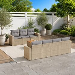 Specifications of 8-Piece Beige Modular Garden Sofa Set