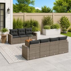 Specifications of 8-Piece Grey Poly Rattan Sofa Set