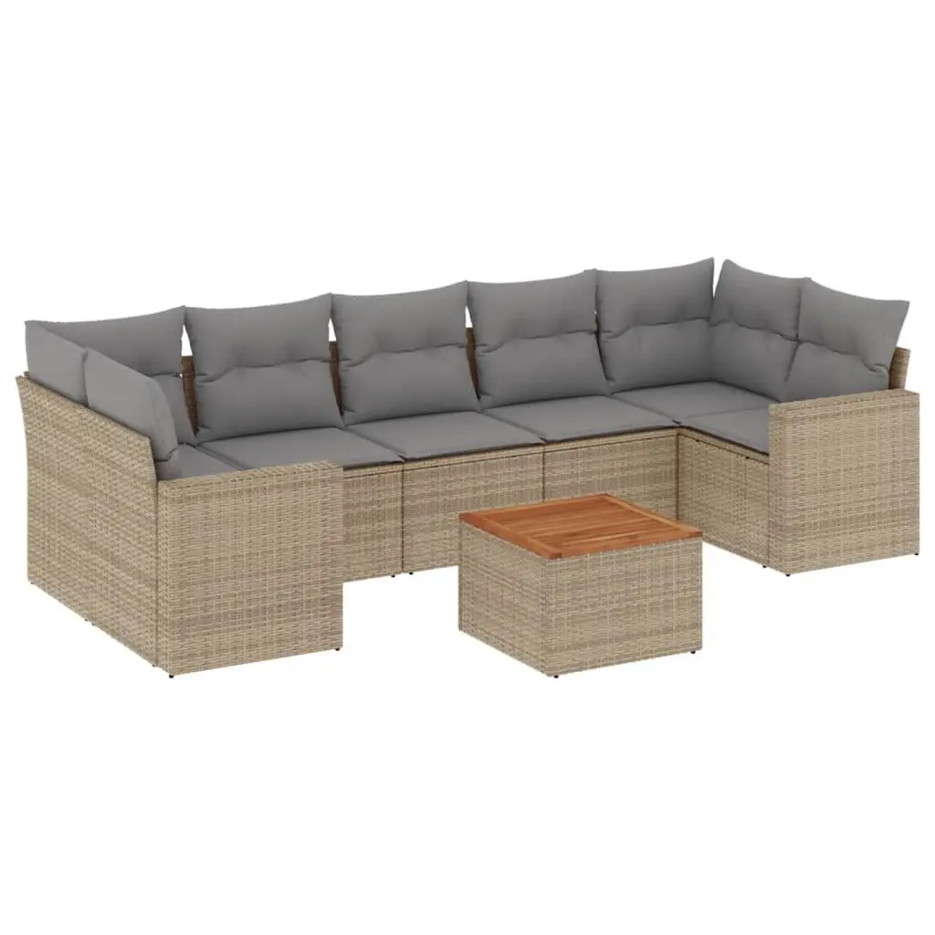Garden Sofa Set 8 Piece Outdoor Furniture Patio Lounge Beige
