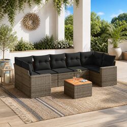 Specifications of 8-Piece Outdoor Sofa Set in Grey