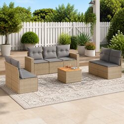 Specifications of 8-Piece Beige Garden Sofa Set