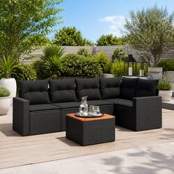 Specifications of 6 Piece Modular Black Garden Sofa Set