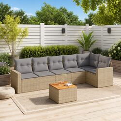 Specifications of 7-Piece Garden Sofa Set with Beige Rattan