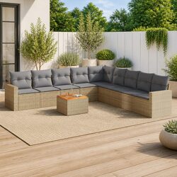 Specifications of the 10-Piece Outdoor Sofa Set in Beige