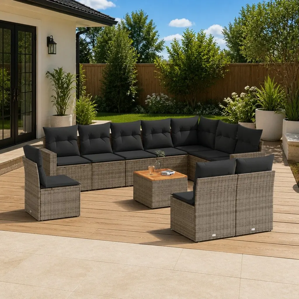 11 Piece Garden Sofa Set in Grey