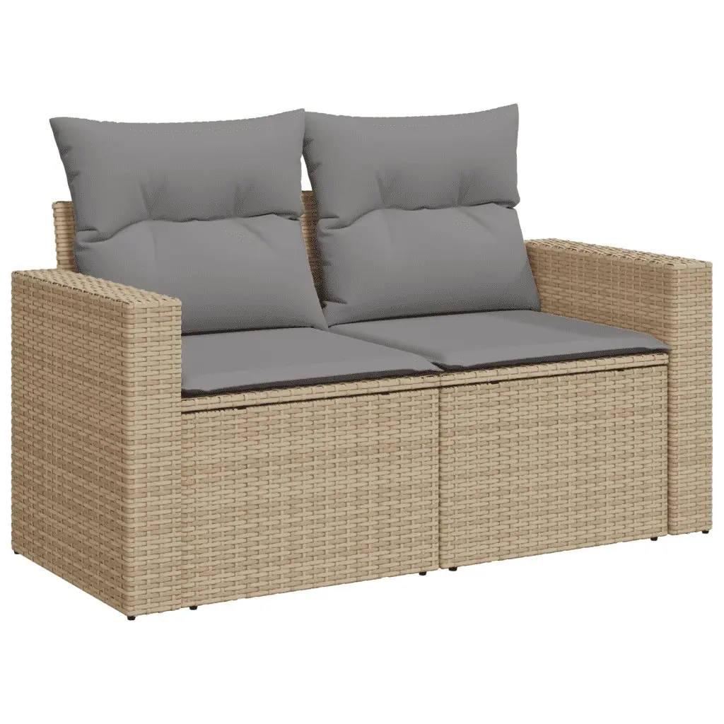 Garden Sofa Set 12 Piece Outdoor Furniture Beige Modular Patio Sectional with