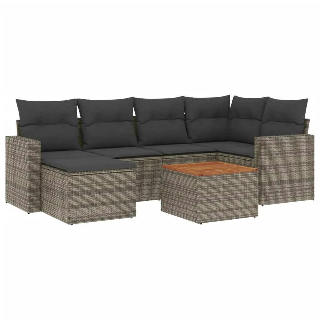 Outdoor Sectional Sofa Set Grey 7 Piece Patio Garden Furniture