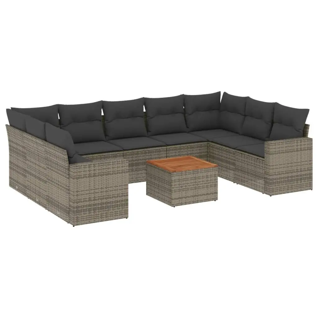 10-Piece Grey Outdoor Sofa Set