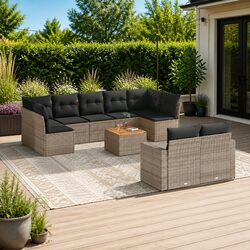 10-Piece Outdoor Sofa Set Dimensions and Materials