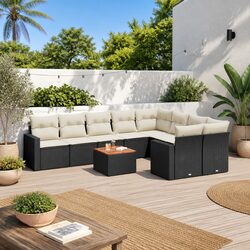 Specifications of the 10-Piece Black Outdoor Sectional Sofa Set