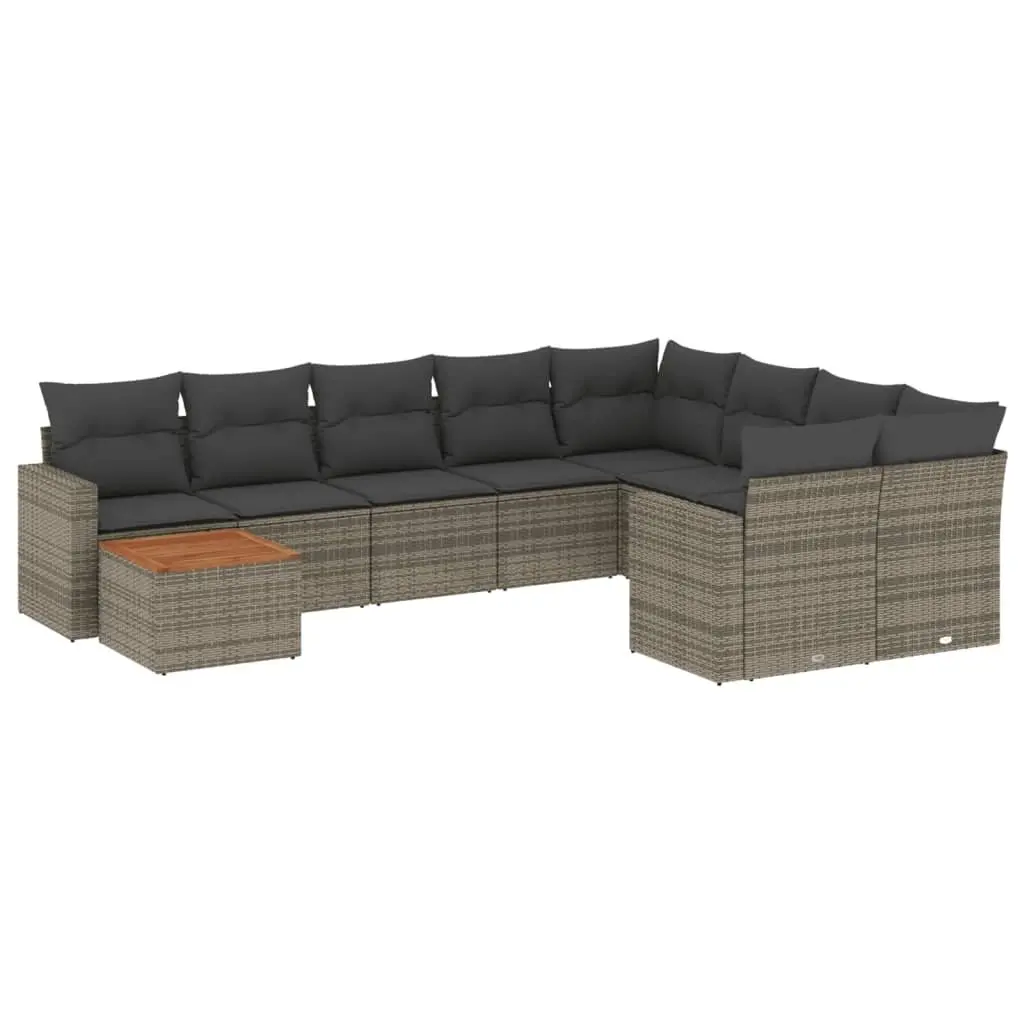 10 Piece Grey Outdoor Garden Sofa Set