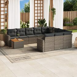 Detailed Specs for 11-Piece Outdoor Sofa Set in Grey
