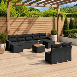 Specifications for 10-Piece Black Outdoor Sectional Sofa Set