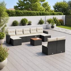 Specifications for 10-Piece Black Rattan Outdoor Sofa Set