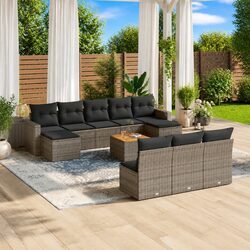 11-Piece Modular Outdoor Sofa Set in Grey