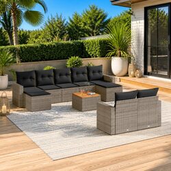 Specifications of the 10-Piece Grey Outdoor Sofa Set