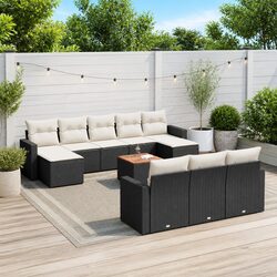 Specifications of 11 Piece Black Poly Rattan Sofa Set