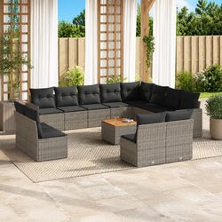 13-Piece Garden Sofa Set in Grey with Modular Design