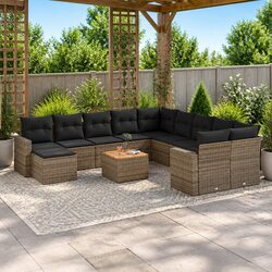 12 Piece Outdoor Sectional Sofa Set - Grey Rattan