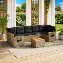 Specifications of 8-Piece Grey Rattan Outdoor Sofa Set