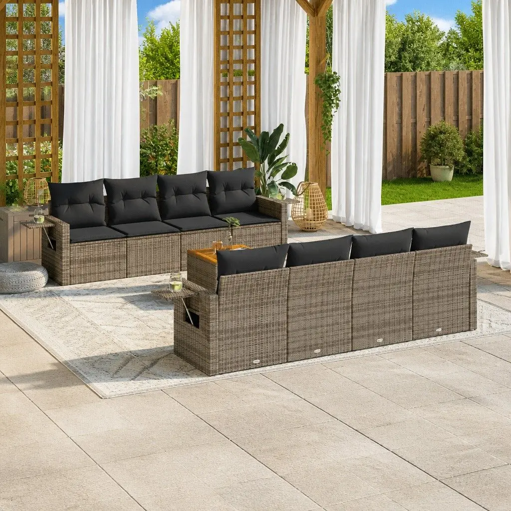 Grey 9-Piece Outdoor Sofa Set