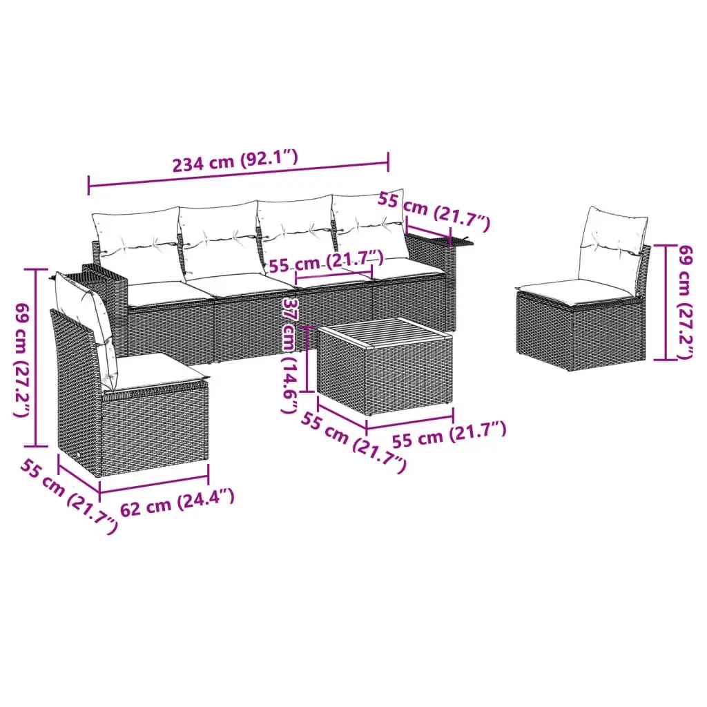 7-Piece Modular Outdoor Sofa Set