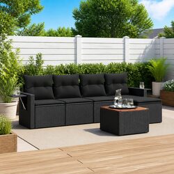 Specifications of the 6-Piece Black Outdoor Sofa Set