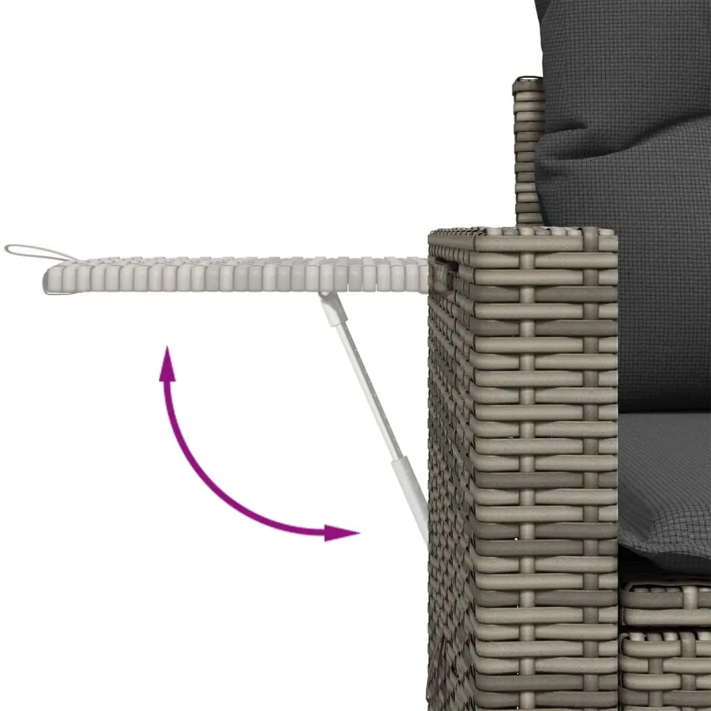 Outdoor Sectional Sofa Set 5 Piece Garden Furniture Grey Poly Rattan with
