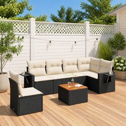 Specifications of 7-Piece Outdoor Sofa Set: Cushions & Table