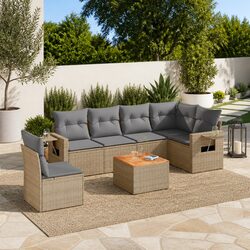 7-Piece Outdoor Sectional Sofa Set Dimensions and Materials