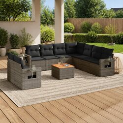 Specifications for 10-Piece Grey Garden Sofa Set